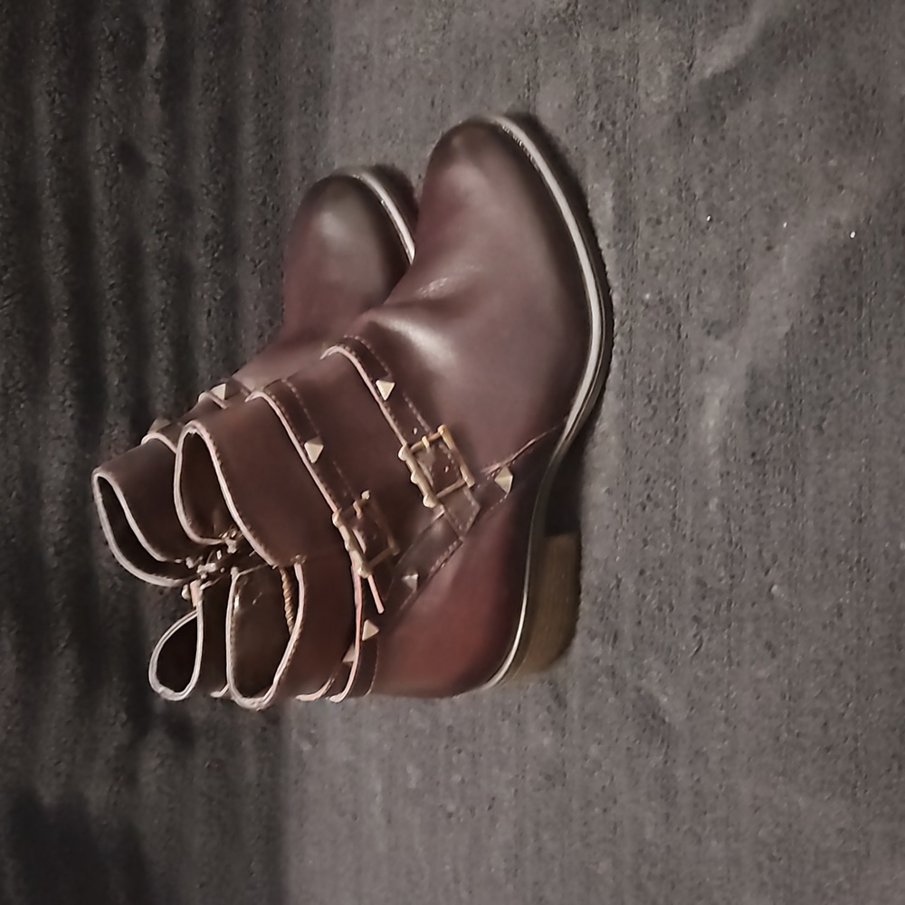 David Tate Women's Dark Brown Ankle Booties with Buckles